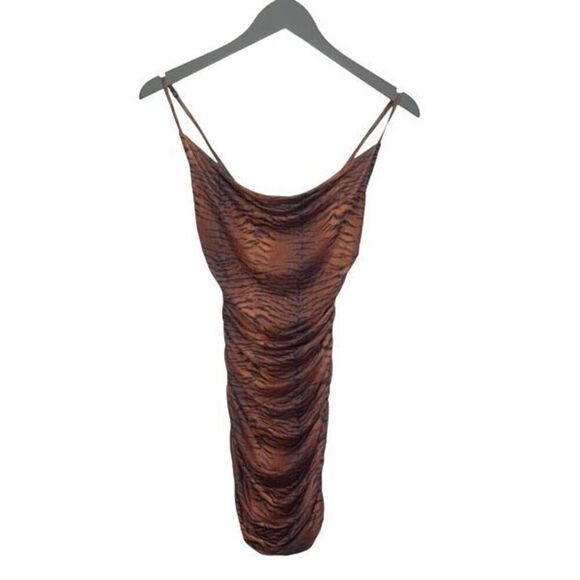 Princess Polly HARLAN RUCHED MINI DRESS BROWN TIGER PRINT SIZE 0 - mordernwear.com Princess Polly HARLAN RUCHED MINI DRESS BROWN TIGER PRINT SIZE 0 - mordernwear.com